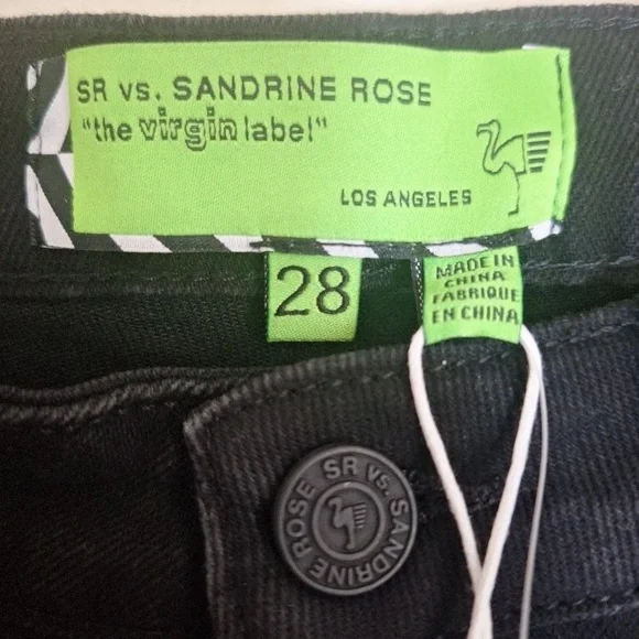 SANDRINE ROSE Free People Black High Rise Denim Casual Denim Jeans Pants Size 28 - Picture 4 of 8